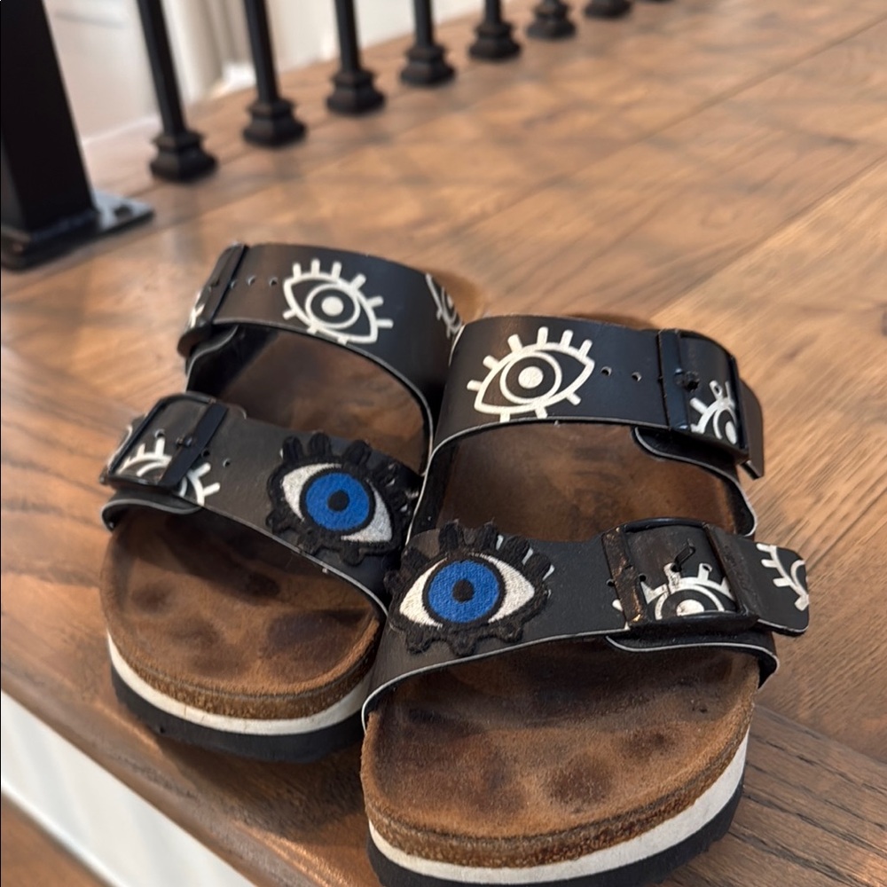 Birkenstock Black and Blue Sandals with Stylish Straps